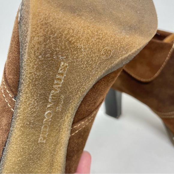 Pedro Miralles Chocolate Brown Suede Heeled Lace Up Ankle Boots Size 39 - Picture 8 of 10